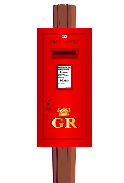 Post Mounted Post Box. — Stock Vector