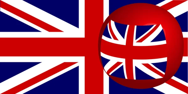 Bir küre üzerinde İngiliz bayrağı — Stok Vektör