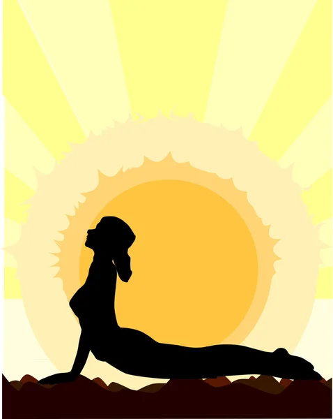 Yoga-Kobra-Pose — Stockvektor