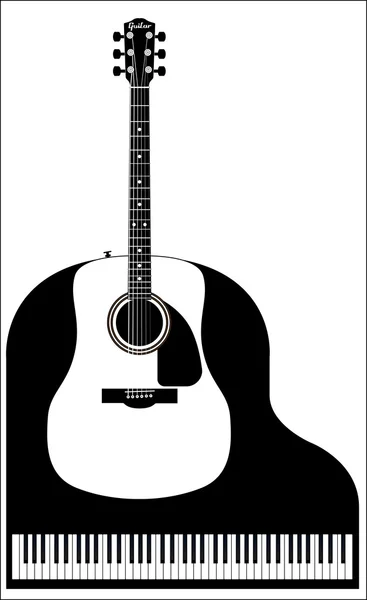 Zongora és gitár — Stock Vector