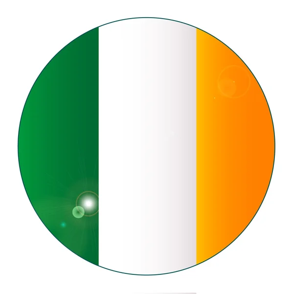 Bouton drapeau irlandais — Image vectorielle