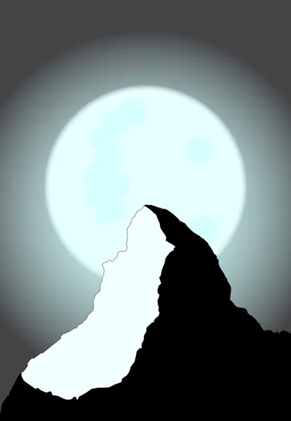 Montagne au clair de lune — Image vectorielle