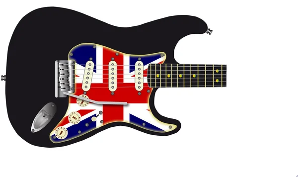 Union Jack Guitar — Stock Vector