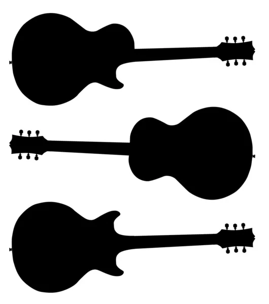 Silhuetas de guitarra — Vetor de Stock