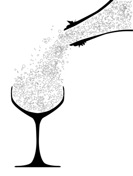 Verser du champagne — Image vectorielle
