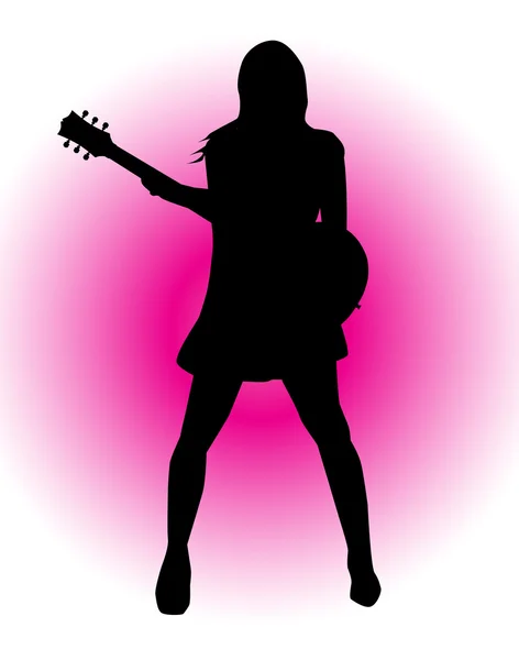 Fille guitariste — Image vectorielle