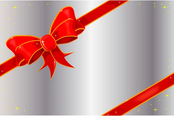 シルバーのクリスマス リボン — ストックベクタ