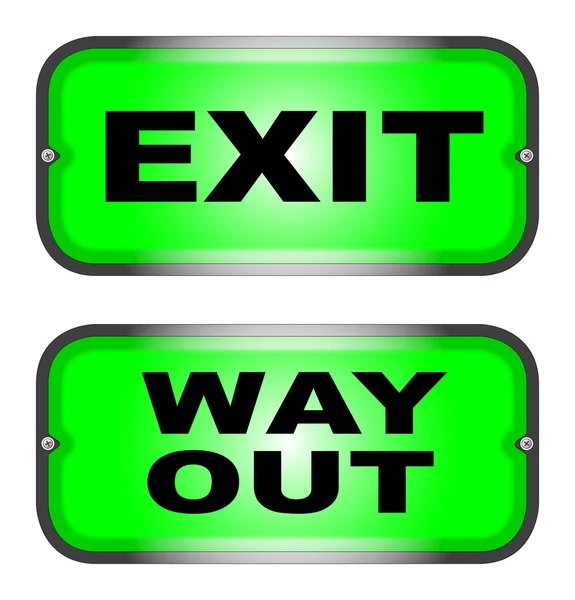 EXIT and WAY OUT — Stock Vector