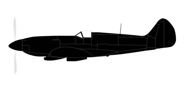 戦闘機飛行機のシルエット — ストックベクタ