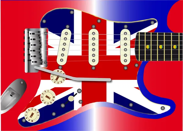 Union Jack Gitarre — Stockvektor