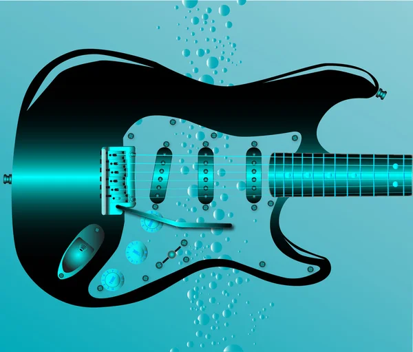 Guitarra sumergida — Vector de stock