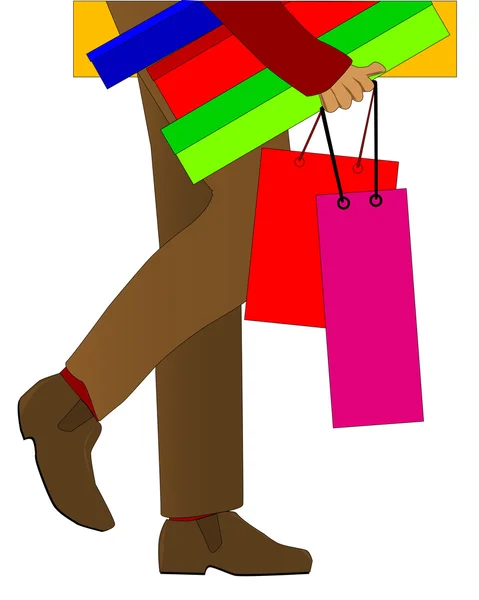 Homme Shopping — Image vectorielle