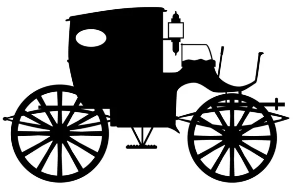 Vecchia silhouette della carrozza — Vettoriale Stock