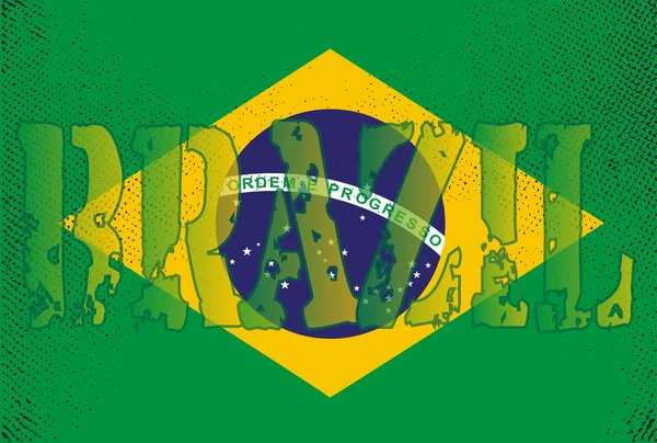 Brasilianische Grunge-Flagge — Stockvektor