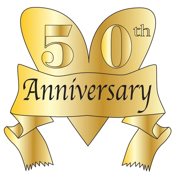 50º coração de aniversário —  Vetores de Stock