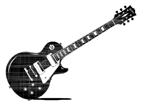 Zwarte gitaar — Stockvector