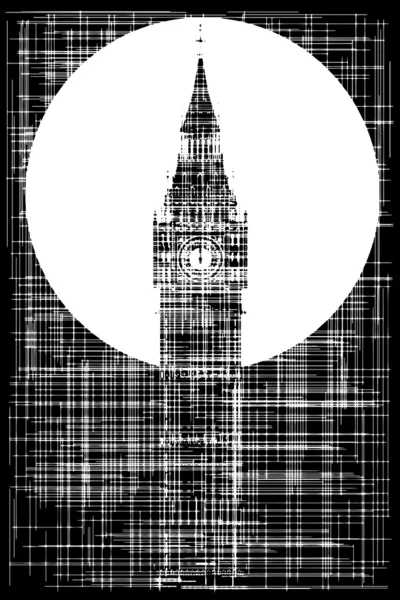 Big ben grunge háttér — Stock Vector