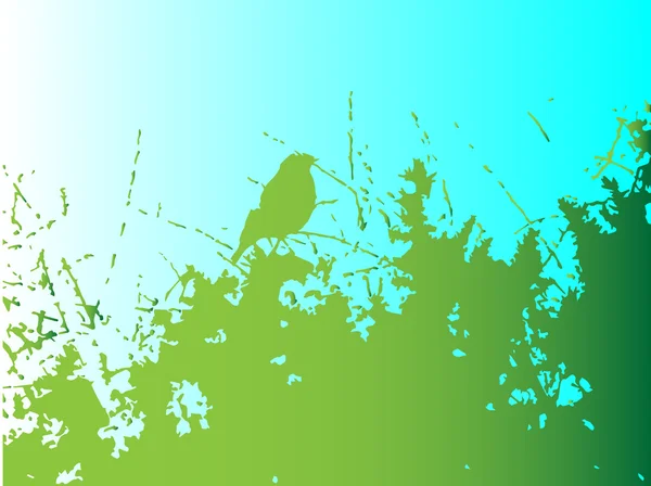 Oiseau dans la brousse — Image vectorielle