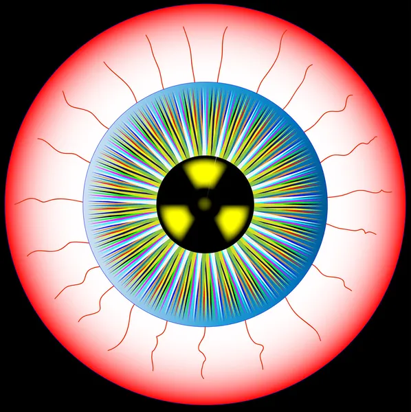 Radioaktiva öga — Stock vektor