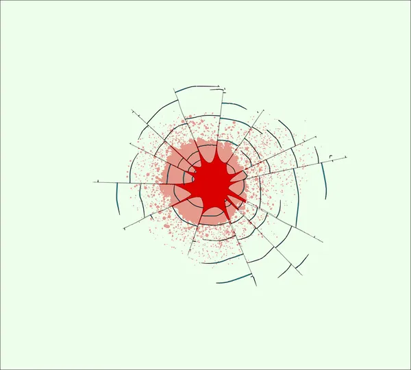 Agujeros de bala individuales en vidrio — Archivo Imágenes Vectoriales