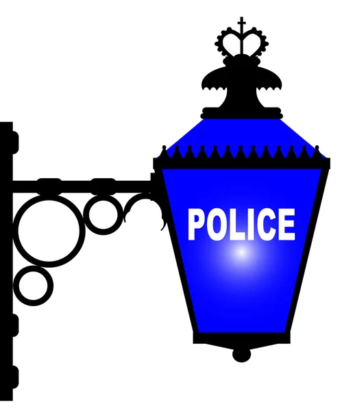 Politie station blauw licht — Stockvector