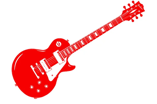 Kırmızı elektro gitar — Stok Vektör