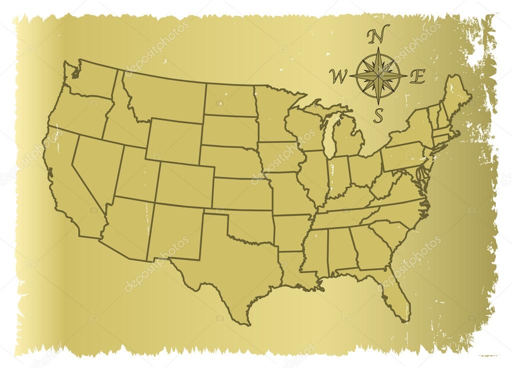 Old United States of America Map