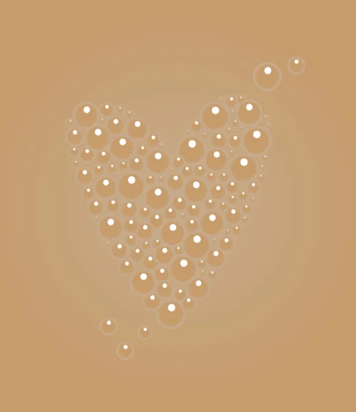 Taza de té burbujas corazón de San Valentín — Vector de stock
