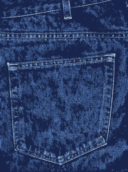 Bolsillo denim azul — Vector de stock