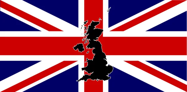 UK silhouet en vlag — Stockvector