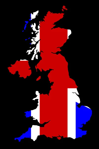Brittiska flaggan och siluett — Stock vektor