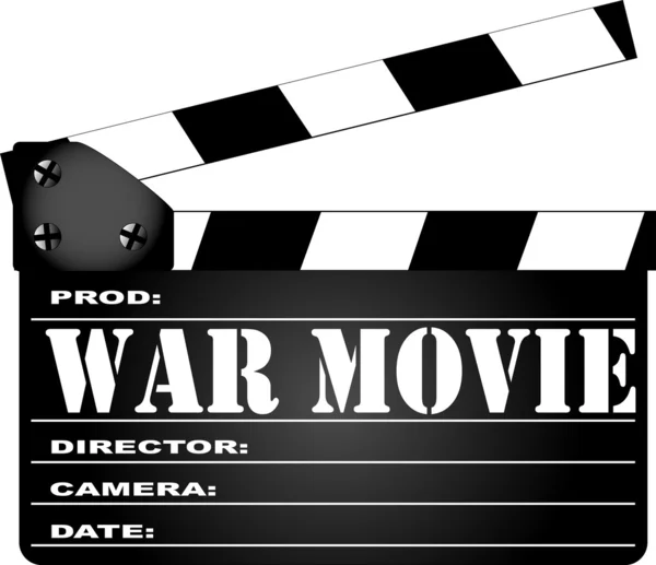 Clapperboard filme de guerra — Vetor de Stock