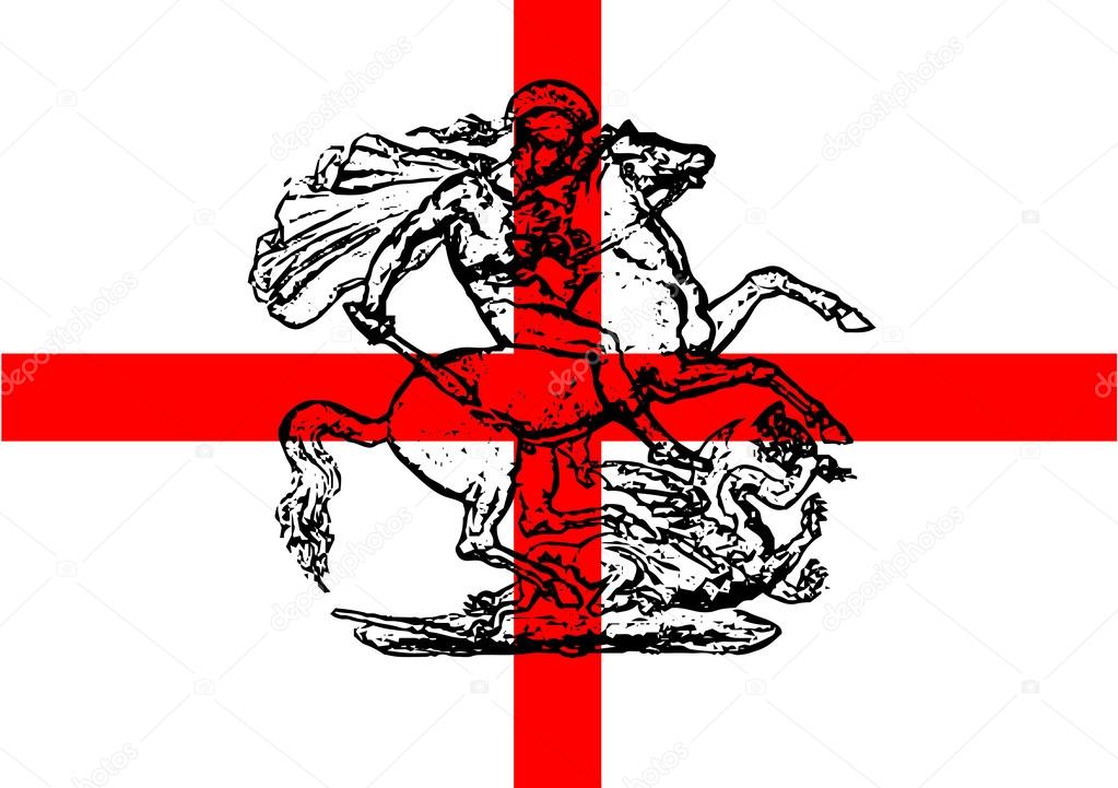 George and the Dragon Patriotic Flag