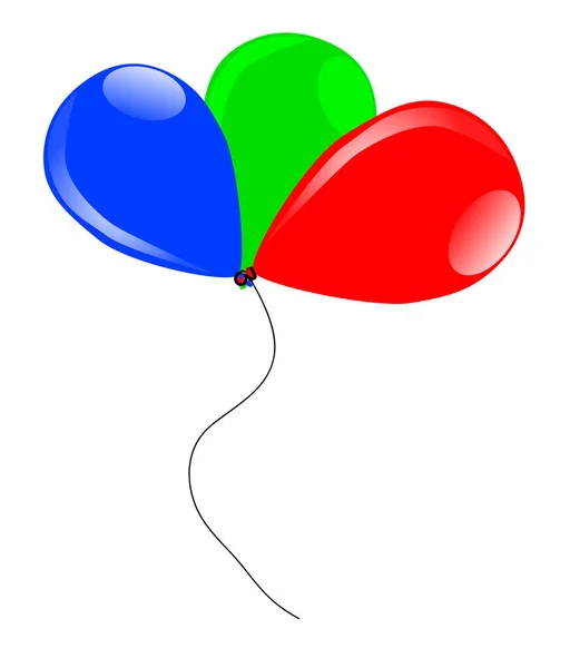 Globos Colores Rojo Verde Azul Flotante Awat Atados Juntos Con — Vector de stock