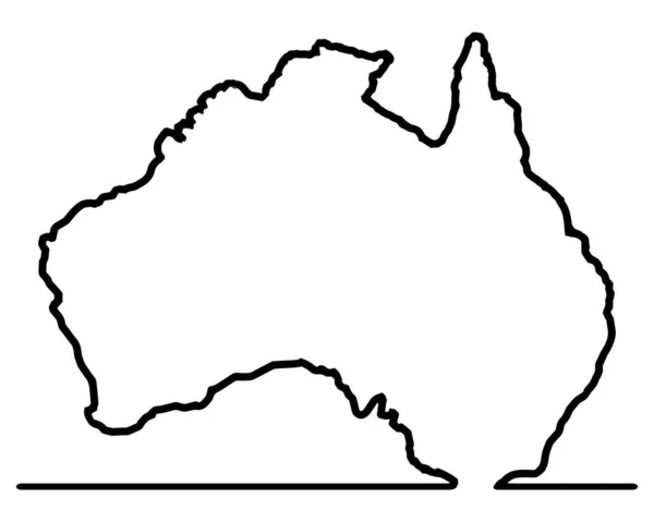 Schema Disegno Mappa Dell Australia Uno Sfondo Bianco — Vettoriale Stock