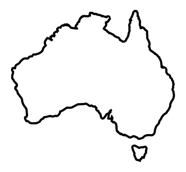 白い背景にオーストラリアの概要国境地図 — ストックベクタ