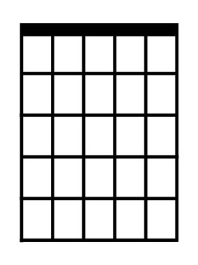 Basit bir boş öğrenci akoru öğretme kutusu siyah üzerine beyaz