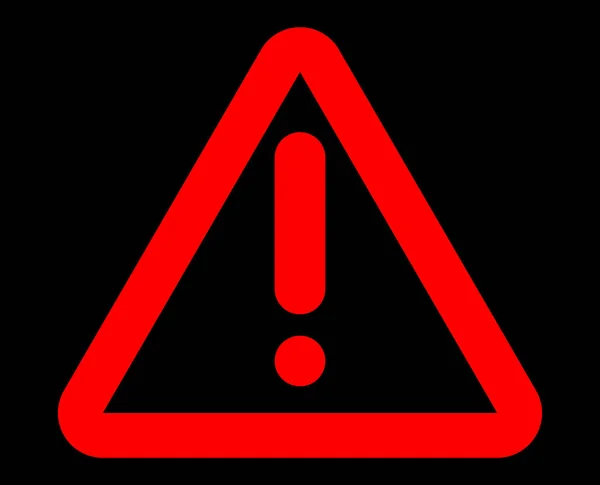 Приборная Панель Большой Красный Треугольник Предупреждение Свет Черном Фоне — стоковый вектор