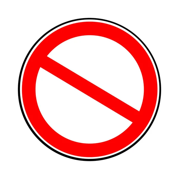 Большой Круглый Красный Дорожный Знак Запрещающий Запрещающий Въезд — стоковый вектор