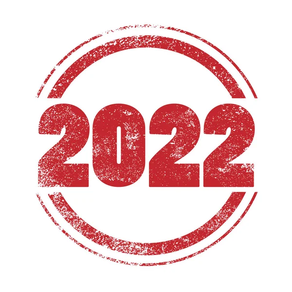 2022年在白色背景上的红色墨迹图章 — 图库矢量图片