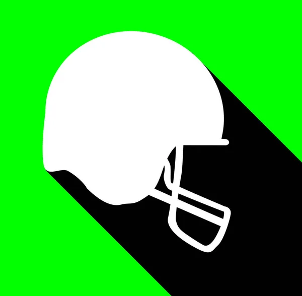 影のある緑の背景にサッカーヘルメットの輪郭スケッチシルエット — ストックベクタ