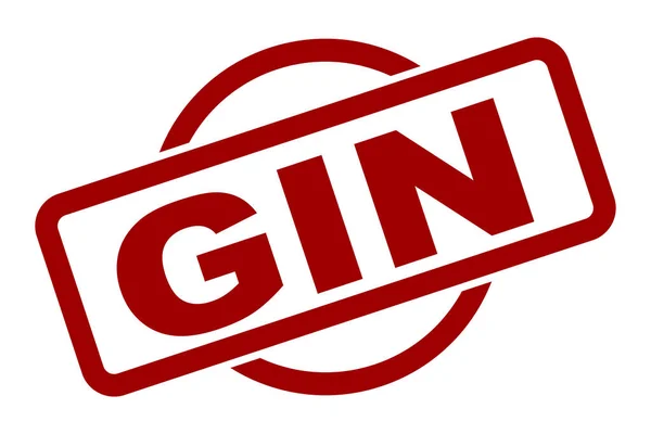 Een Gin Alcohol Drankje Rubber Stempel Een Witte Achtergrond — Stockvector