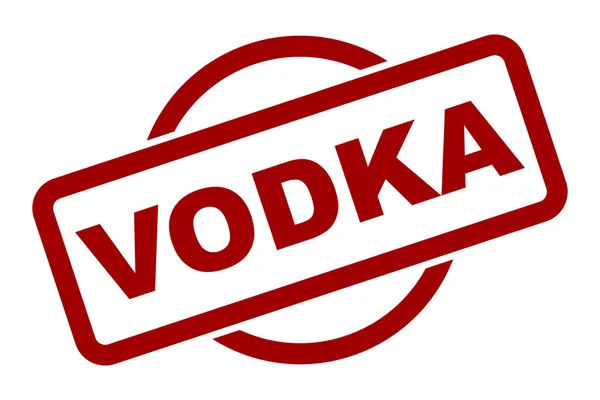 Μια Βότκα Αλκοόλ Πίνει Καουτσούκ Σφραγίδα Πάνω Από Ένα Λευκό — Διανυσματικό Αρχείο