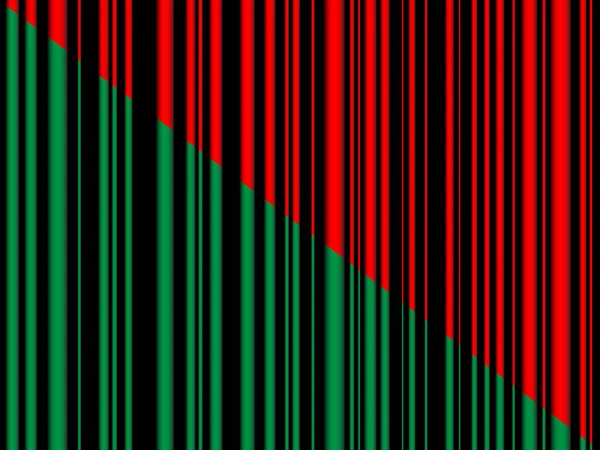 Ein Schwarzer Hintergrund Mit Verblassten Roten Und Grünen Streifen Diaganal — Stockvektor