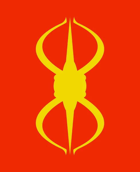 Symbole Javra Sur Orange Utilisé Par Les Cultures Orientales — Image vectorielle