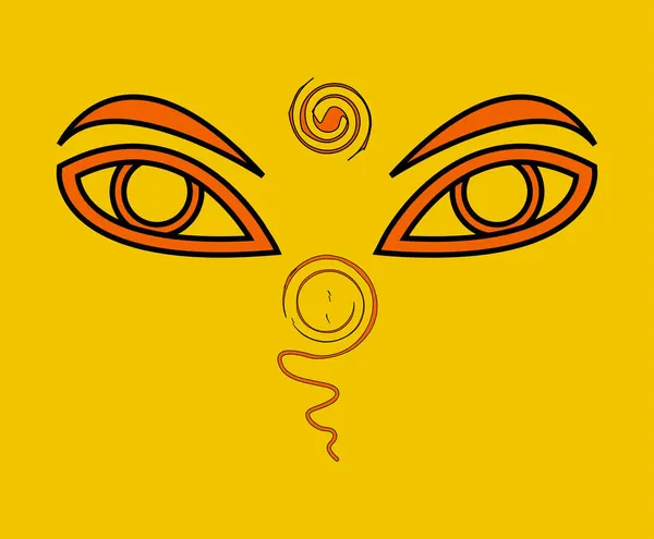 仏の眼の仏号 — ストックベクタ