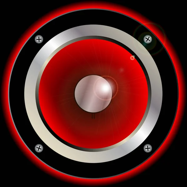 Eine Rote Lautsprechermembran Einem Hifi Lautsprecher — Stockvektor