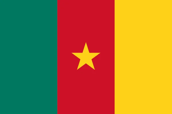 Bandera Del País Africano Camerún — Vector de stock