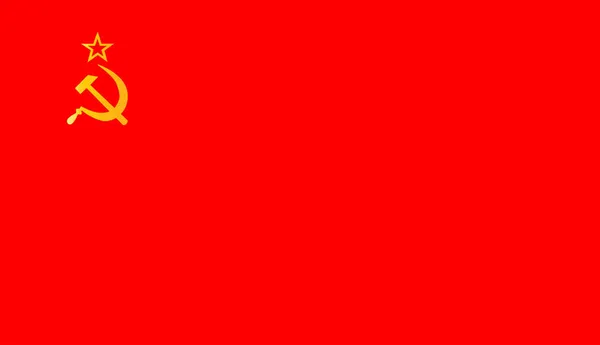 铁锤和镰刀挂在苏联国旗上 国旗的背景因红色和黑色而褪色 — 图库矢量图片
