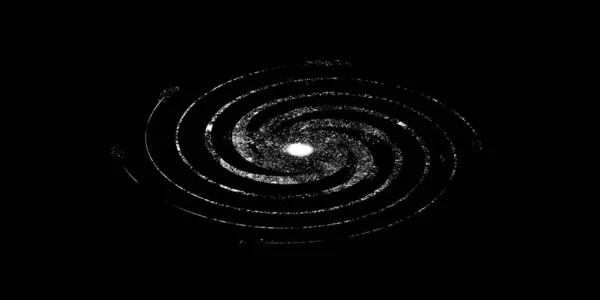 Spiral Galaxy Stars Set Black Background — Stock Vector